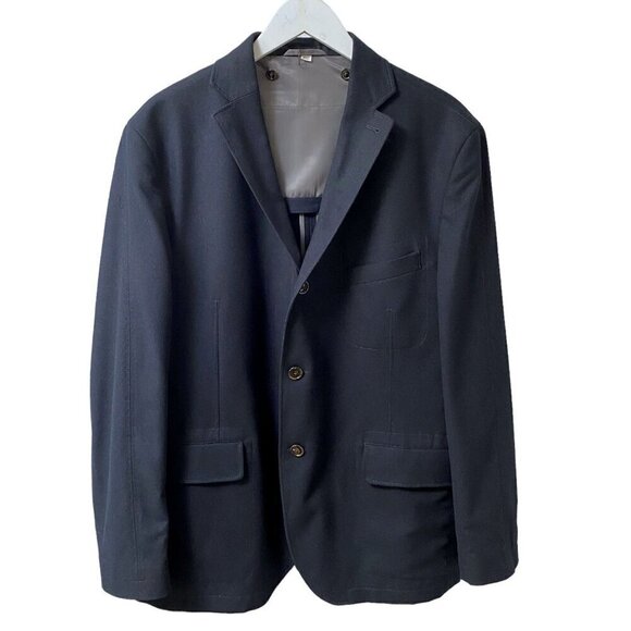JKT NEW YORK Mens Jacket 46R Navy Blue Blazer Layered w/ Removable Collar Vest - Picture 2 of 14
